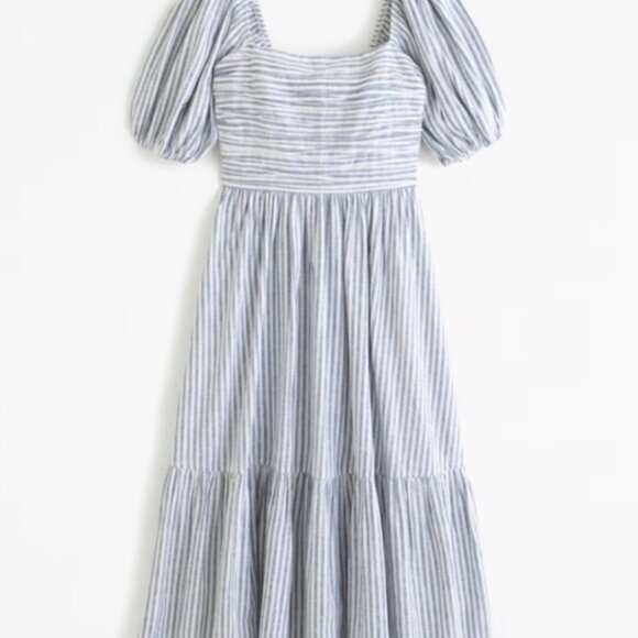 Abercrombie & Fitch Dresses & Skirts - Abercrombie Linen-Blend blue striped sundress